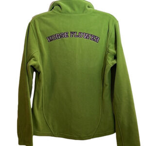 𝅺equi Theme Flower collectionfleece zip up, size Large, green, good condition